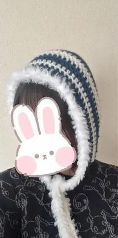 ハンドメイド ボンネット バラクラバ 編み物 かぎ針編み