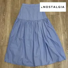 【送料無料】&.NOSTALGIA コットンギャザーマキシスカート blueのサムネイル
