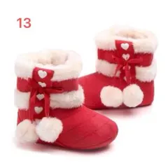 【13cm】ベビーブーツ サンタ ファーストシューズ 撮影 クリスマス ギフト