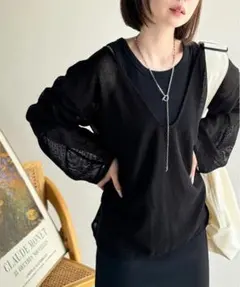 sayo×クラシカルエルフコラボ　メッシュtシャツ　ブラック　M