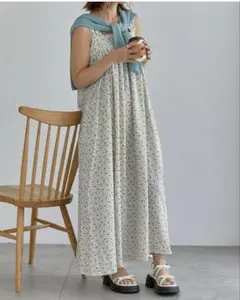 小花柄 ノースリーブ ワンピース