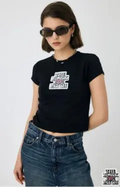 MOUSSYBEP OG ラインストーン BABY TEE ブラックのサムネイル