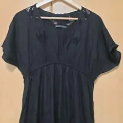 ♪♪ USED ZARA ブラック レース装飾 スカート 半袖 ワンピース ♪♪のサムネイル