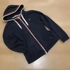 LACOSTE フルジップパーカー 40 紺 赤ジッパー
