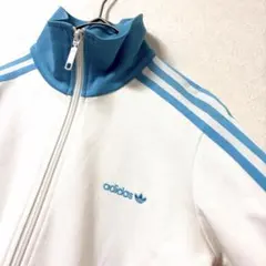 【希少・美品】人気カラーadidas ファイヤーバードトラックジャケット白×水色