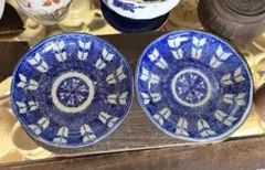 藍そめや 青華八角皿 八角皿 盛鉢 皿 花柄 食器 2枚セット RW814 