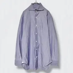希少✨ BARBA 長袖シャツ イタリア製 ドレスシャツ 青 ブルー　綿100のサムネイル