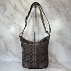 COACH shoulder bag signature brown