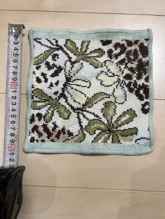 フェイラー　花柄ミントグリーンハンカチ 約20cm