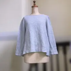 グレー ボートネック 長袖トップスのサムネイル