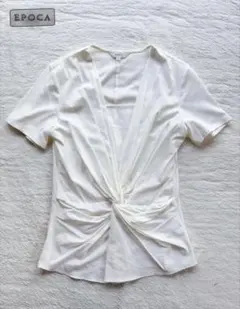 エポカ　EPOCA ホワイト ツイストデザイン Tシャツ 40のサムネイル