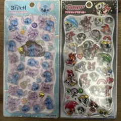 プチドロップステッカー　スティッチ　パワパフ