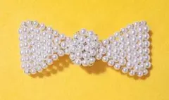 新品1980年代イタリア製ビンテージアンティークリボンパールブローチアクセサリー