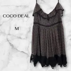 ココディール　キャミワンピース ブラック・ホワイトドット
