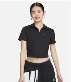 Nike クロップドポロシャツ ブラック