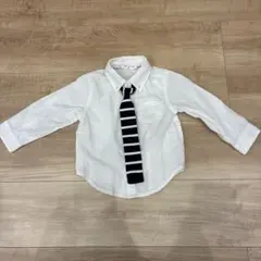 白色　長袖シャツ ネクタイ付き　90センチ