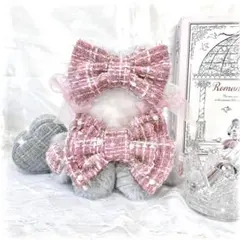 SALE『ぬい服』おすわり　着ぐるみ　くま　ツイード　かわいい　10〜13cm