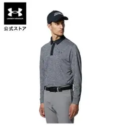 UNDER ARMOUR グレー 長袖ポロシャツ