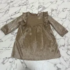 【H&M】美品 キッズチェニック ゴールド