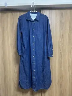 無印良品　洗いざらし　デニム長袖シャツワンピース　Sサイズ