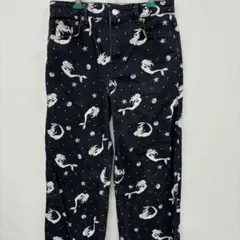 ZARA マーメイド柄 ブラック デニムパンツ　EUR38 ら50のサムネイル