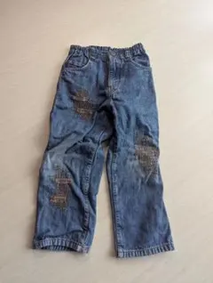 ダメージ加工 デニム ロングパンツ 子供用のサムネイル
