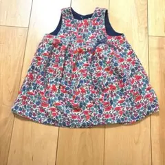 センスオブワンダー　ワンピース　リバティ 花柄　コーデュロイ　90