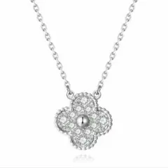 四つ葉 クローバー ネックレス フラワー CZダイヤ シルバー925