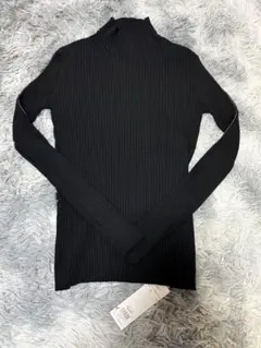 【新品】emmi リブニット ハイネック 長袖 ストレッチ F ウール混