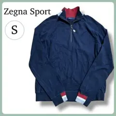 ZEGNA ゼニア スポーツ ハーフジップ ウール混 セーター オレンジ L相当 RBC】【秋冬】ウール100%モックネックニットセーター/オレンジ