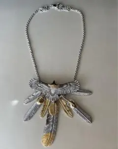 羽　ゴールド　シルバー　カラー　ネックレス