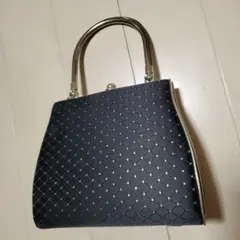 がま口バッグ ミニバッグ ブラック お呼ばれ 着物 パーティバッグ
