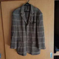 ブラウン チェック柄 テーラードジャケット