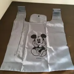 未使用品　ミッキーマウス 折りたたみエコバッグ シルバー