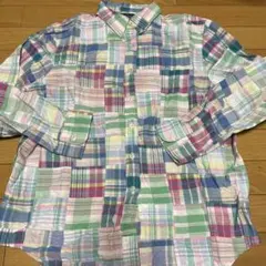 激レア ラルフローレン パッチワーク チェック柄シャツ M