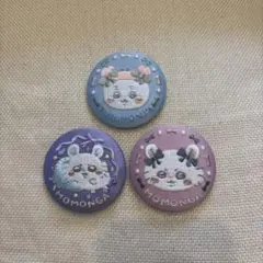 刺繍缶バッジ　3個セット