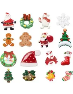 SUNNYCLUE　32個16種　クリスマス　アクリルカボションカボションサンタ