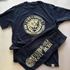 【新日本プロレス 】ルームウェアセット アップ ブラック×ゴールド　5L
