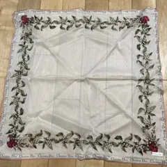 Christian Dior ハンカチ スズラン柄　大判ハンカチ　未使用