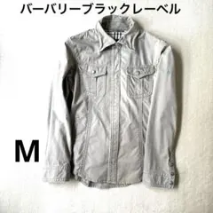 バーバリーブラックレーベル　ベージュ コットン ミリタリージャケット　ベージュM