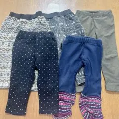 80cm 男の子 女の子ボトムス 長ズボン 10分丈 5着セットまとめ売り