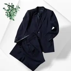 美品 洋服の青山 I.M.G.N ピュアウール100スーツセットアップ 紺 M