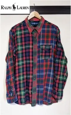 【Ralph Lauren】ボタンダウンシャツ/長袖/チェック/ビッグ/美品