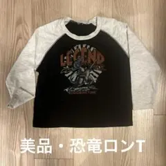 美品・恐竜プリント長袖Tシャツ 110