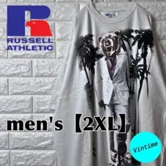 AL15【RUSSELL】プリントTシャツ【メンズXXL】ホワイトのサムネイル