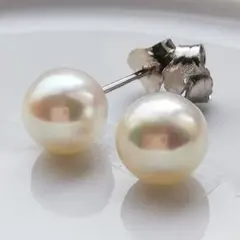 7.1mm　パールピアス　SILVER925　あこや真珠　アコヤ　本真珠