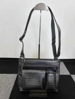 濱野クロコ　型押しショルダーバッグ