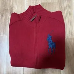 Polo Ralph Lauren レッド ジップアップセーター S