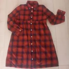 チェック柄シャツワンピース 140cm
