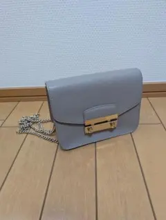 FURLA フルラ　メトロポリス　グレージュ　スタッズ　チェーンショルダー